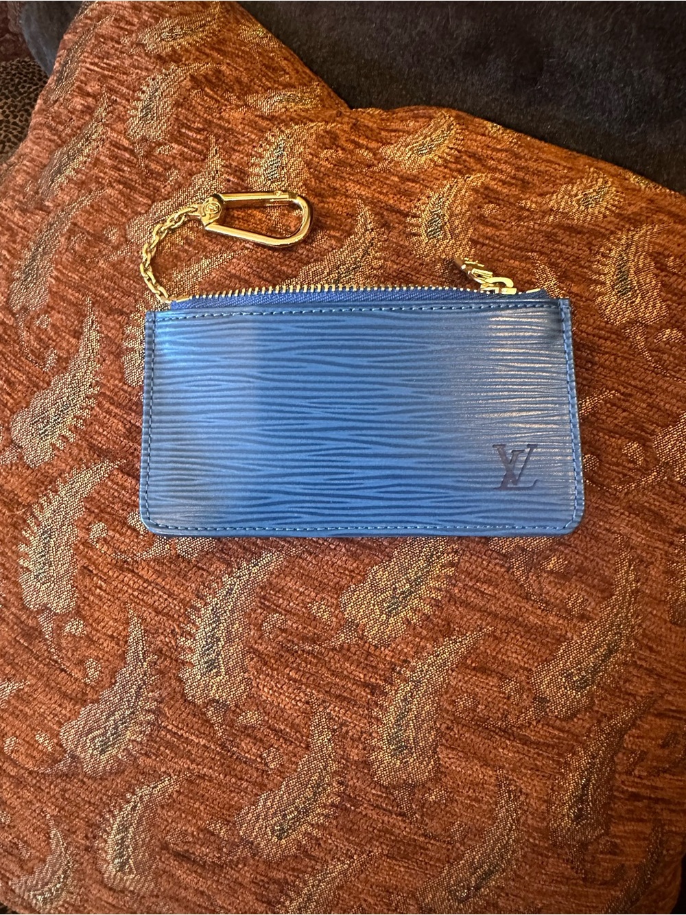 Louis Vuitton Blue Epi Key Cles in Absolutely Stunning Condition COA included